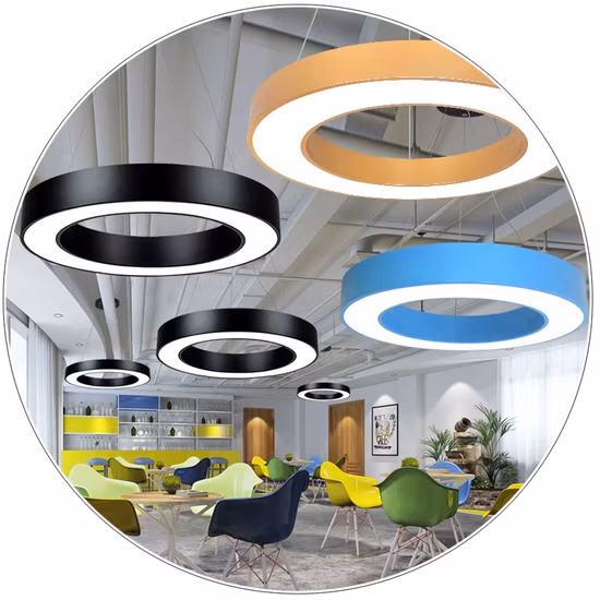 Éclairage moderne, chambre à coucher, lustre de cuisine, lumières LED annulaires, lumières rondes, salon