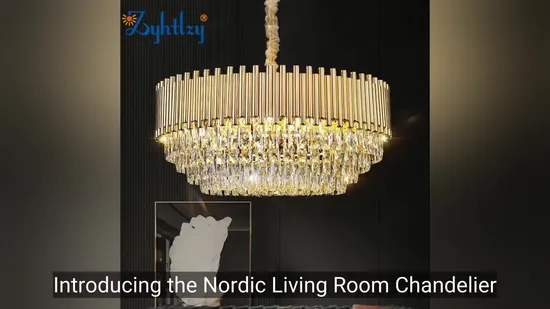 Prix ​​de gros moderne décor à la maison salon hôtel cylindrique placage fer luxe or suspendus éclairage lustre en cristal